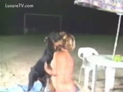 An animal is doggy-fucking a gorgeous cougar with a fantastic ass.